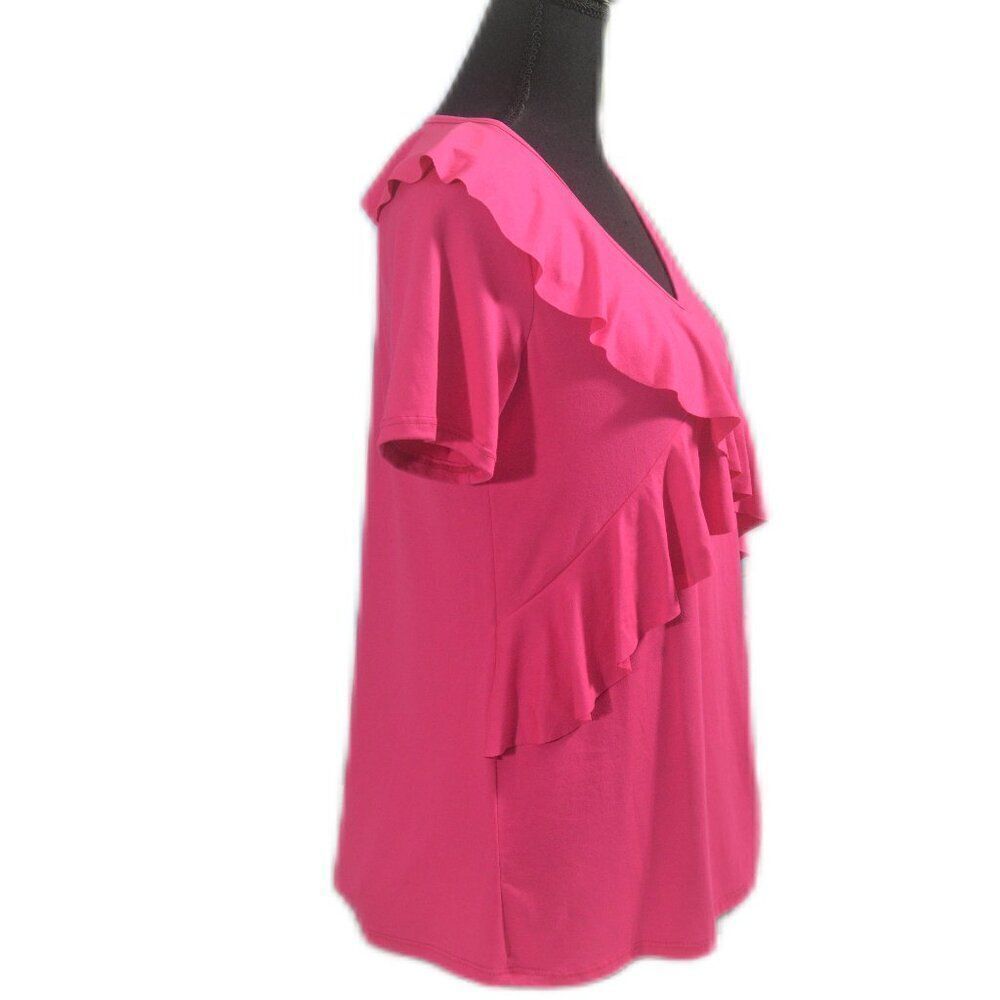 Melon Ruffle Trim Top Pink Boutique Size Small - Picture 3 of 6